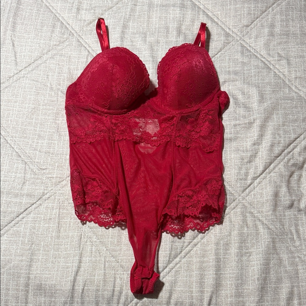 Jessica Simpson Red Lace Bodysuit size M